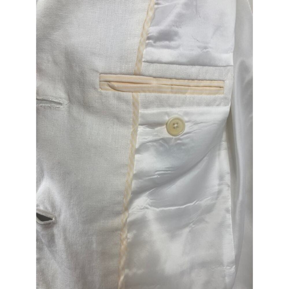 J.Crew-Women's White Linen Blend Blazer Single-Breasted (Rhodes) - Picture 3 of 8